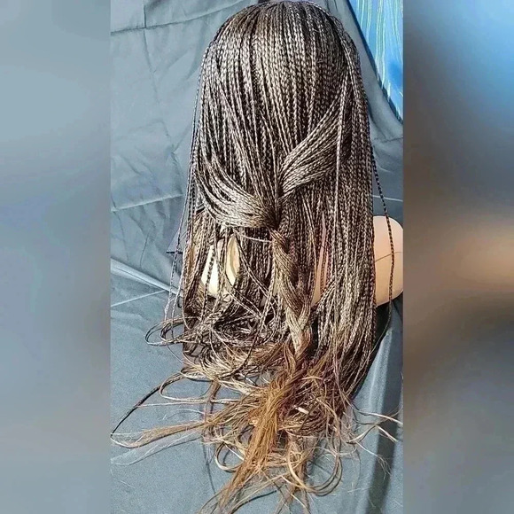 Braided wigs 100% handmade, long wig , ombre wig, box braids with cornro… - Picture 8 of 16